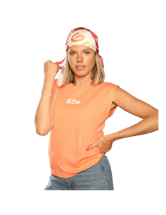 T-Shirt GEM Happy CORAIL/BLANC