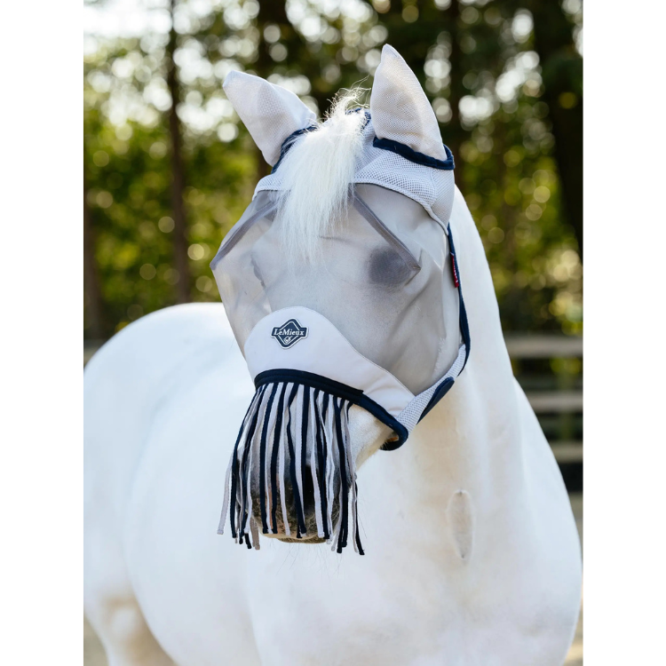 Masque Anti-Mouches LeMieux A Franges BLANC/MARINE