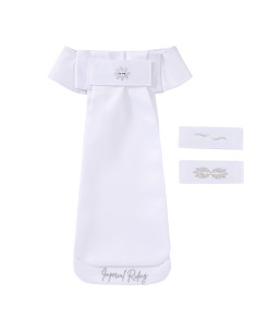 Plastron Impérial Riding Paillettes & Velcro BLANC