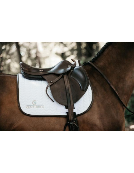 Tapis Kentucky Fishbone Leather blanc