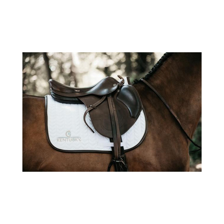 Tapis Kentucky Fishbone Leather blanc