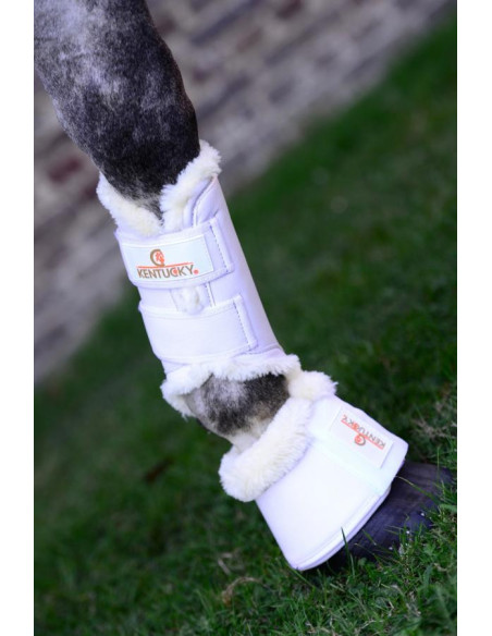 Guêtres Kentucky Cuir Mouton Antérieur blanc