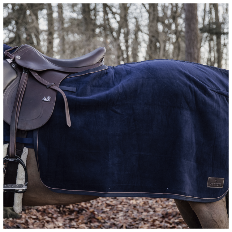 Couvre-reins Kentucky Carré Heavy Fleece  marine