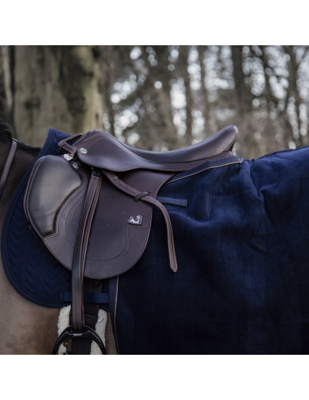 Couvre-reins Kentucky Carré Heavy Fleece  marine