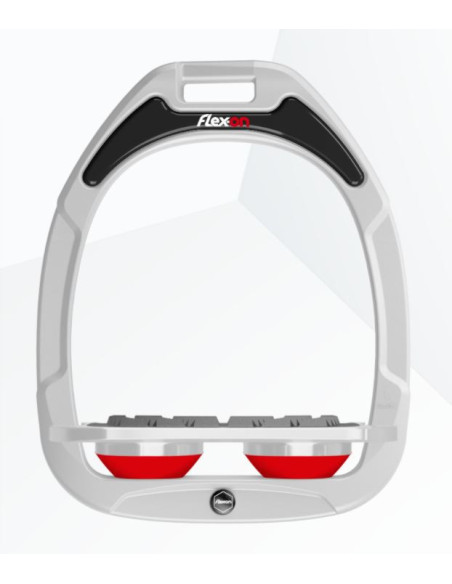 Cadre blanc plancher plat gris élastomères rouge