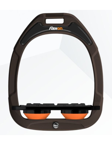 Cadre marron plancher plat noir élastomères orange