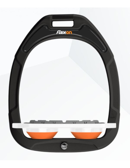 Cadre noir plancher plat blanc élastomères orange