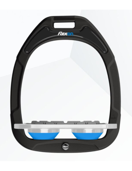 Cadre noir plancher plat gris élastomères bleu clair