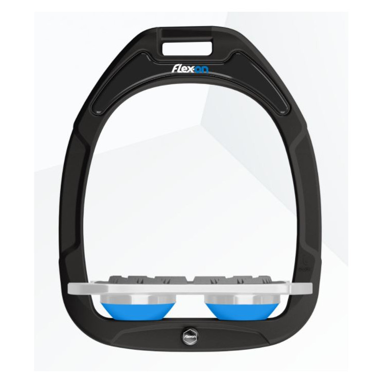 Cadre noir plancher plat gris élastomères bleu clair