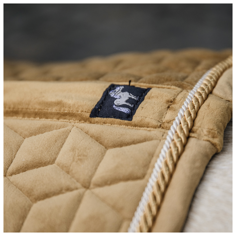 Tapis De Selle Kentucky Velvet Jumping Poney Moutarde