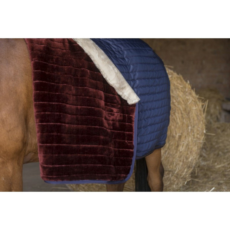 Couverture D' Ecurie Equithème Teddy Mouton Synthétique marine