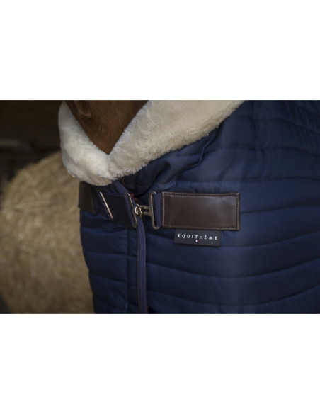 Couverture D' Ecurie Equithème Teddy Mouton Synthétique marine