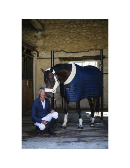 Couverture D' Ecurie Equithème Teddy Mouton Synthétique marine