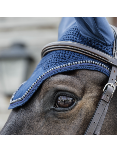 Bonnet Kentucky Wellington Velvet Pearls marine 2