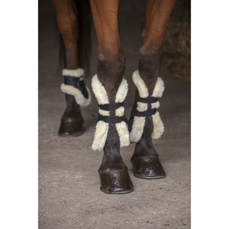 Protège-boulets Norton XTR Mouton Synthétique – Brun, Coque Ventilée, Fermeture Double Velcro – Pour Cheval Et Poney