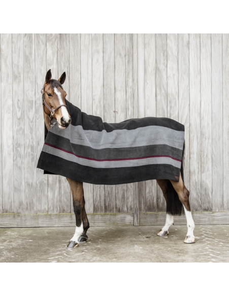 Couverture Séchante Kentucky Carré Heavy Stripes noir/gris