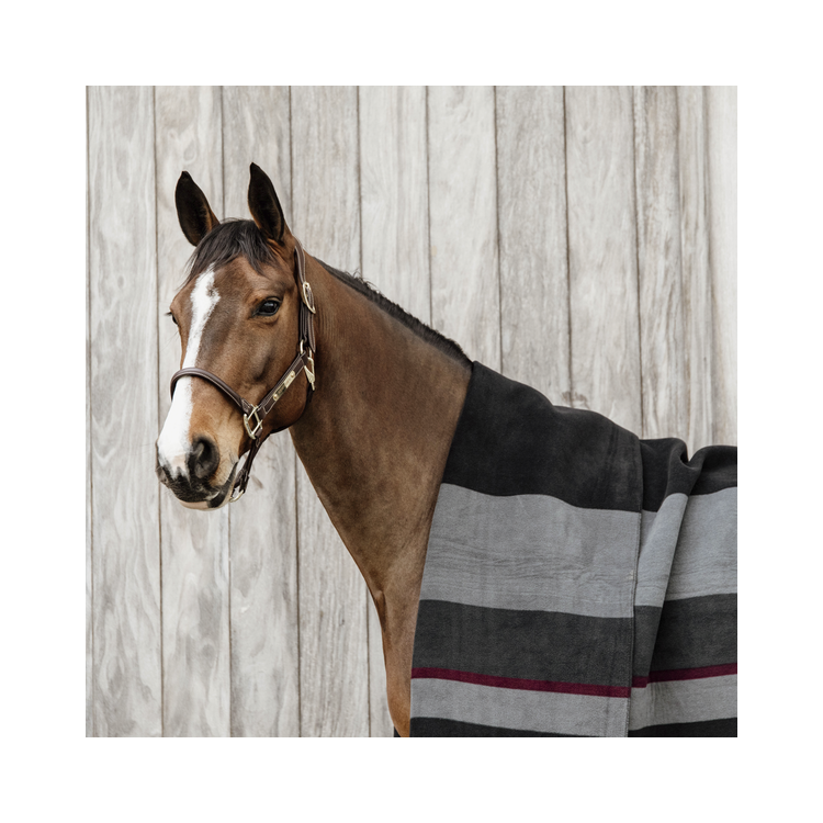 Couverture Séchante Kentucky Carré Heavy Stripes noir/gris