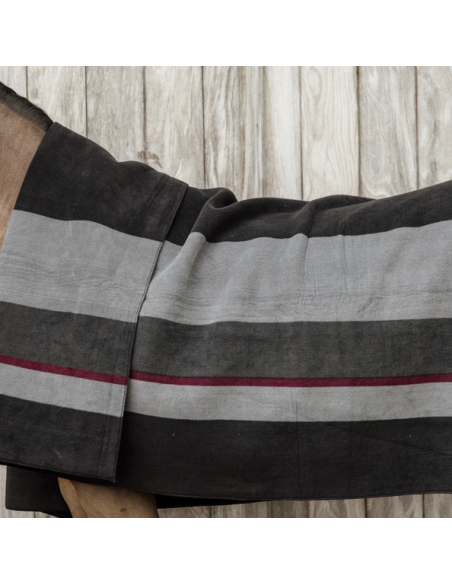 Couverture Séchante Kentucky Carré Heavy Stripes noir/gris