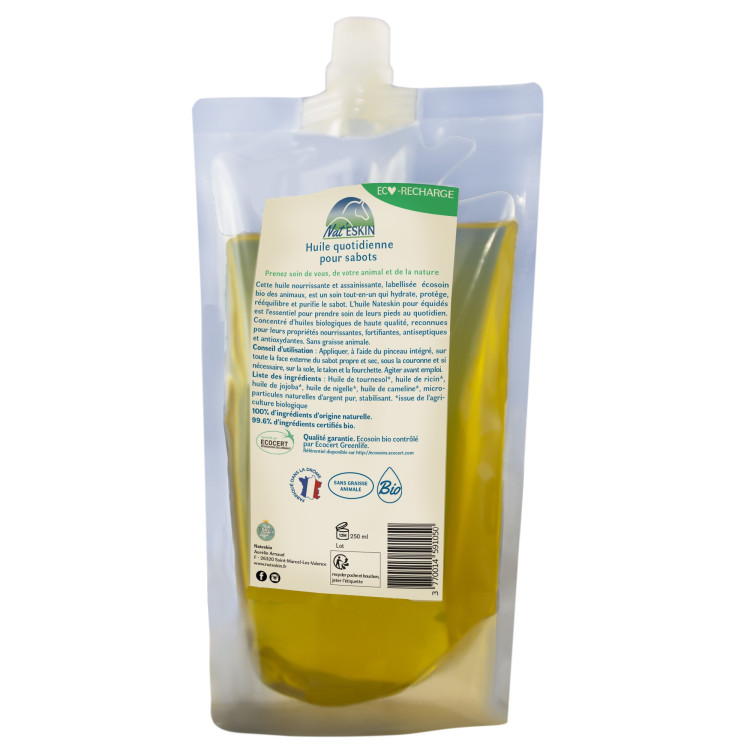 Huile quotidienne pour sabots Nat'ESKIN recharge 250ml