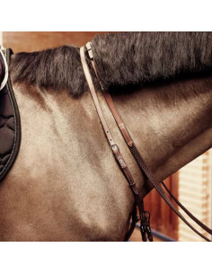 Rênes CWD Souples Biothane 1/2 Rondes Surpiquées Noir 2