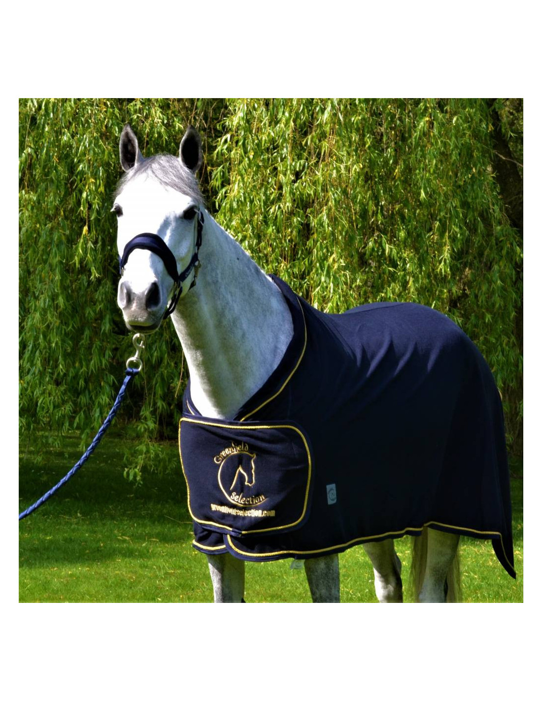 Chemise équestre Altesse Royale - Imprimé Cheval, Col Enveloppant, Zip 1/4 - Occasion