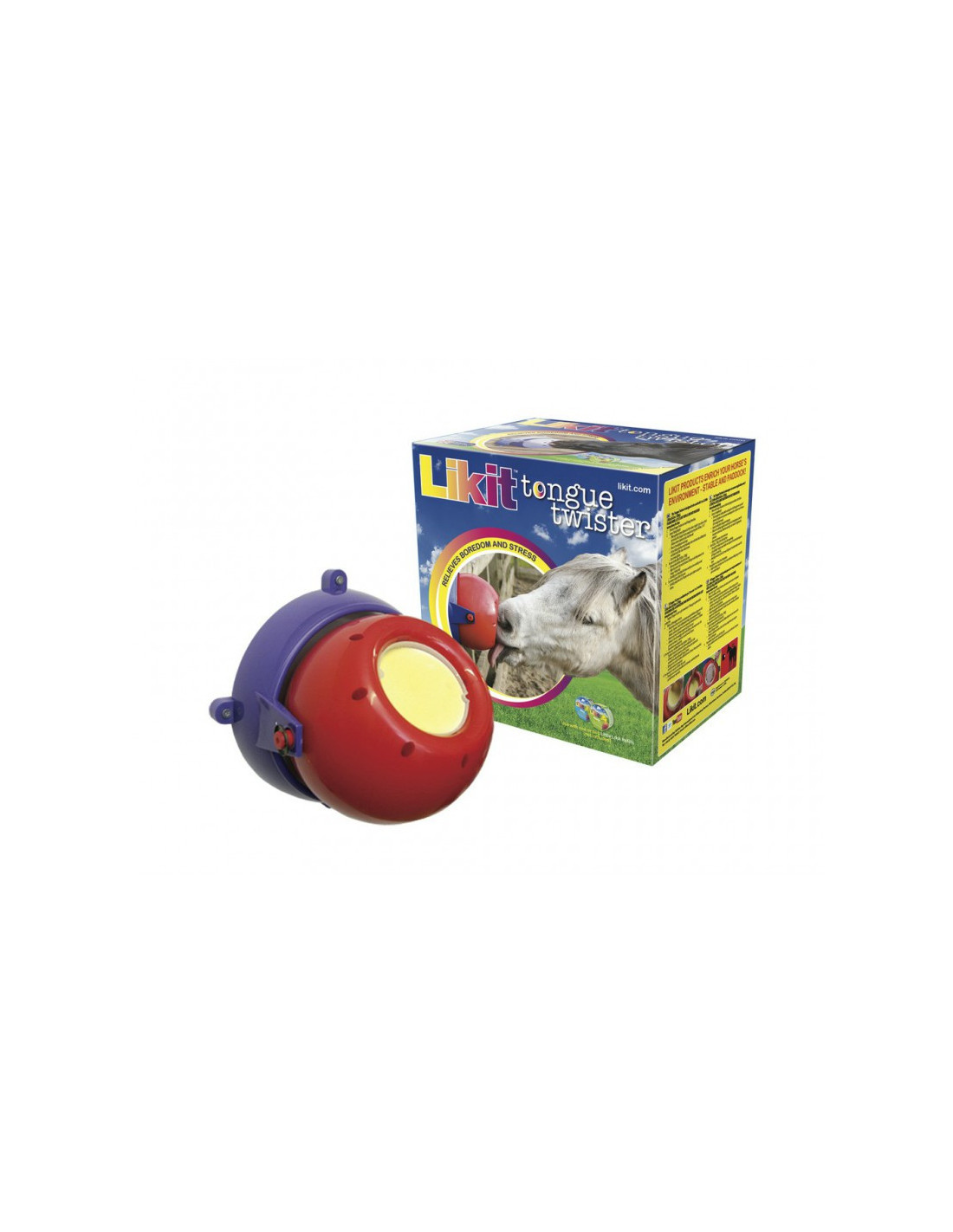 Likit Tongue Twister Horse Licker - Purple/Lilac, Wall-Mounted Horse Treat Ball Toy