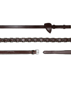 Rênes Dy'on Tressées 1/2 NEC brun