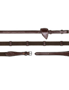 Rênes Dy'on Hunter Tissu Avec Arrêtoirs brun