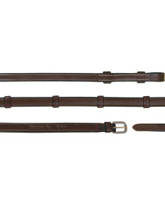 Rênes De Bride Dy'on Tout Cuir Avec 7 Arrêtoirs 5/8 Working brun