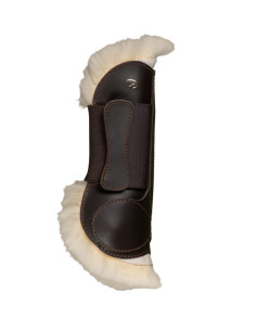 Guêtres Dy'on En Cuir Intérieur Mouton Avec Velcro brun