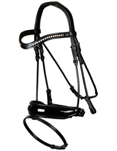Bridon Dy'on Muserolle Combinée Large Vernis NEC Dressage