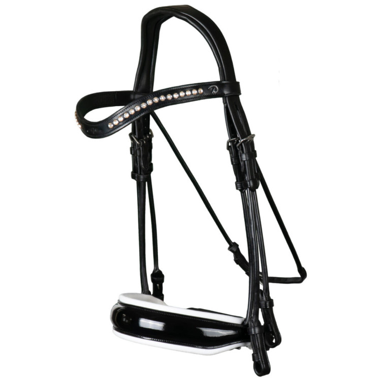 Bride Dy'on Muserolle Large Vernie Doublure Blanche NEC Dressage