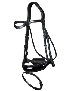 Bridon Dy'on NEC Muserolle Combinée Large Vernie NEC Dressage