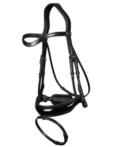 Bridon Dy'on NEC Muserolle Combinée Large Vernie NEC Dressage