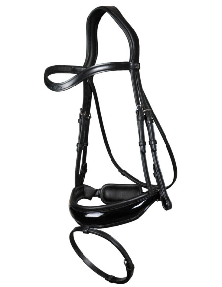 Bridon Dy'on NEC Muserolle Combinée Large Vernie NEC Dressage