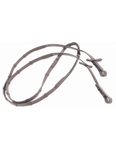 Rênes TdeT Ultra Grip À Arrêtoirs havane foncé