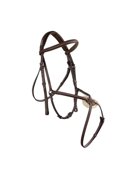 Bridon CWD Doublé 1/2 Rond Muserolle Croisée Châtaigne