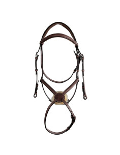 Bridon CWD Doublé 1/2 Rond Muserolle Croisée Châtaigne 2