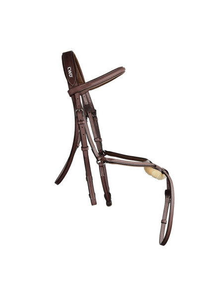 Bridon CWD Doublé 1/2 Rond Muserolle Croisée Châtaigne