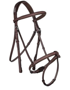 Bridon CWD Doublé 1/2 Rond Muserolle Française Tabac 2