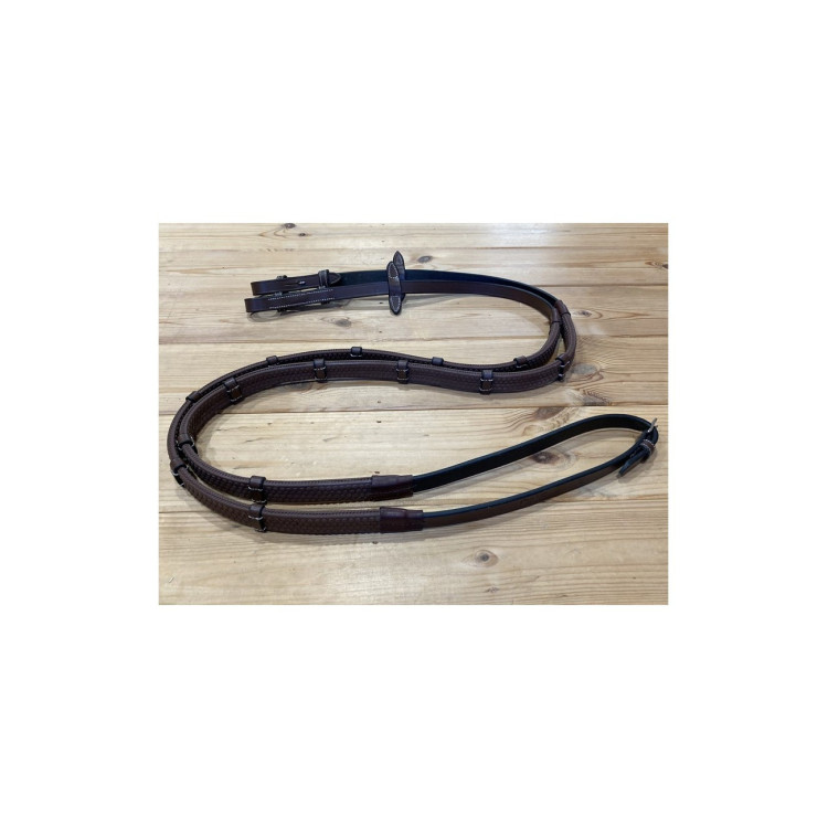 Rênes Jump'In One Caoutchouc avec Arrêtoirs