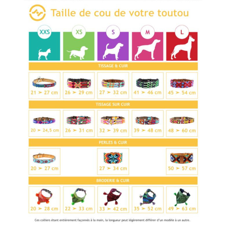 Collier Pour Chien Ahorasi Nopal guide des tailles