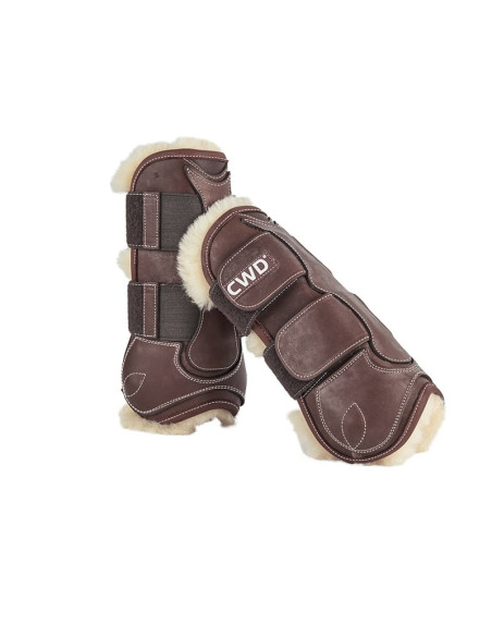 Protège-Tendons CWD Velcro Doublés Mouton Châtaigne
