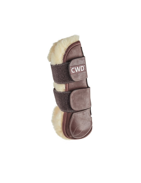 Protège-Tendons CWD Velcro Doublés Mouton Châtaigne