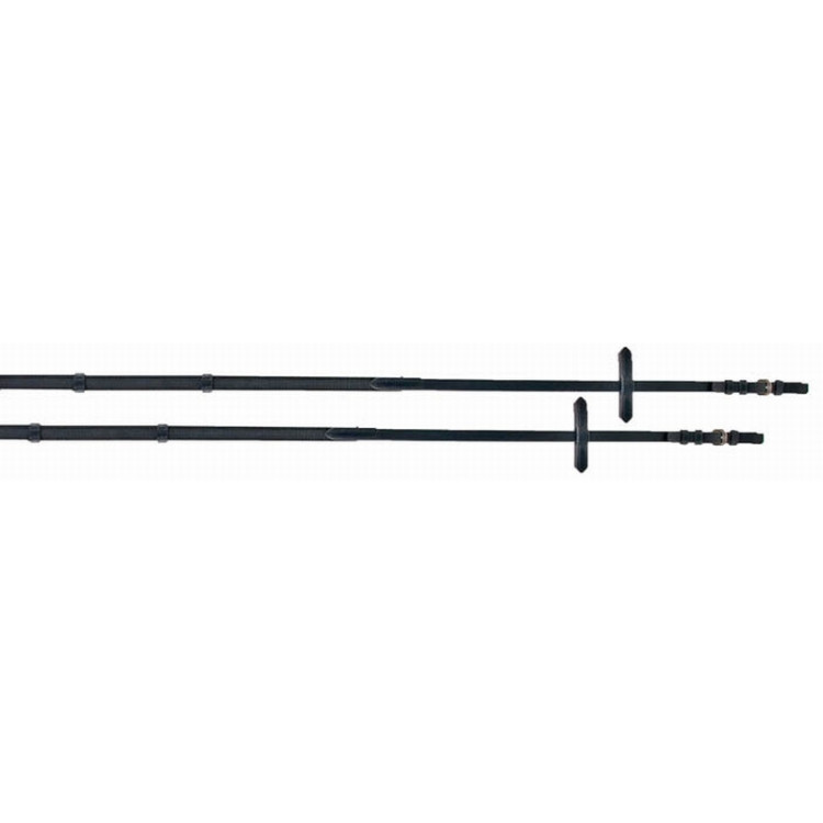 Rênes Anglaises Heritage Sure Grip Noires Taille Full - Cuir Et Caoutchouc