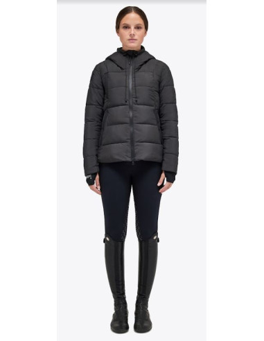 Doudoune Cavalleria Toscana Matte Jersey Quilted Hooded Puffer noir