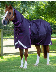 Couverture Premier Equine Buster Storm Combo Turnout 420G Avec Cou Violet