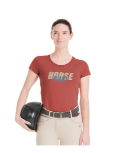 T-shirt Horse Pilot Team Terracotta