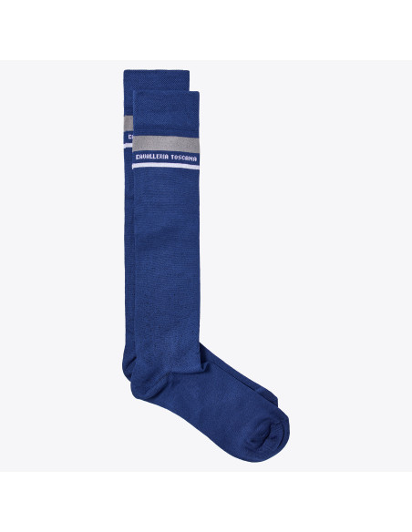 Chaussettes Cavalleria Toscana Embroidered CT Stripe bleu nuit