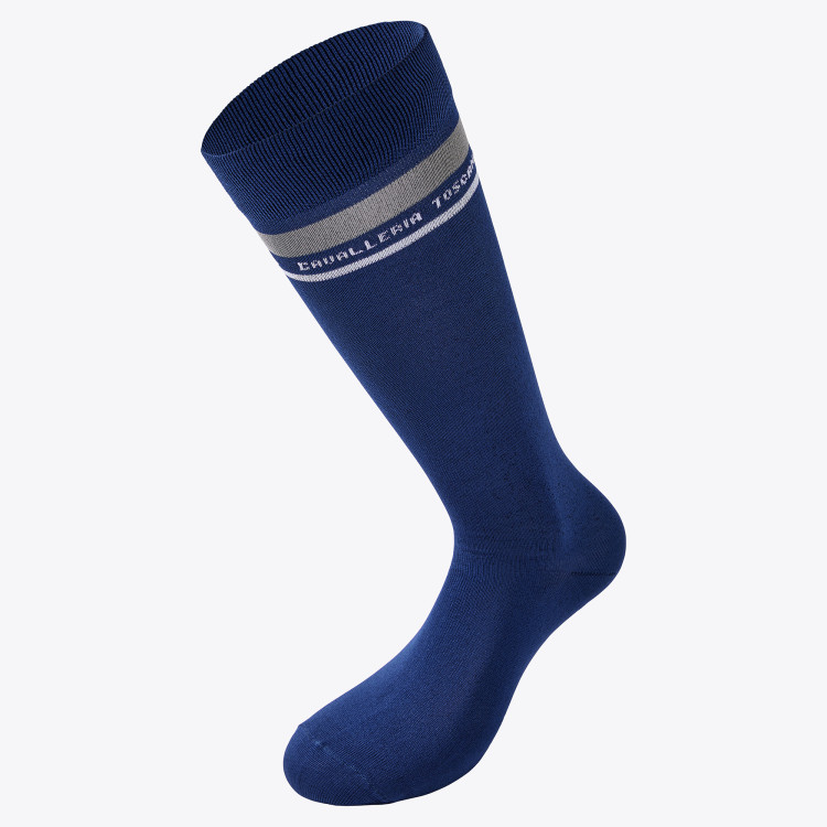 Chaussettes Cavalleria Toscana Embroidered CT Stripe bleu nuit